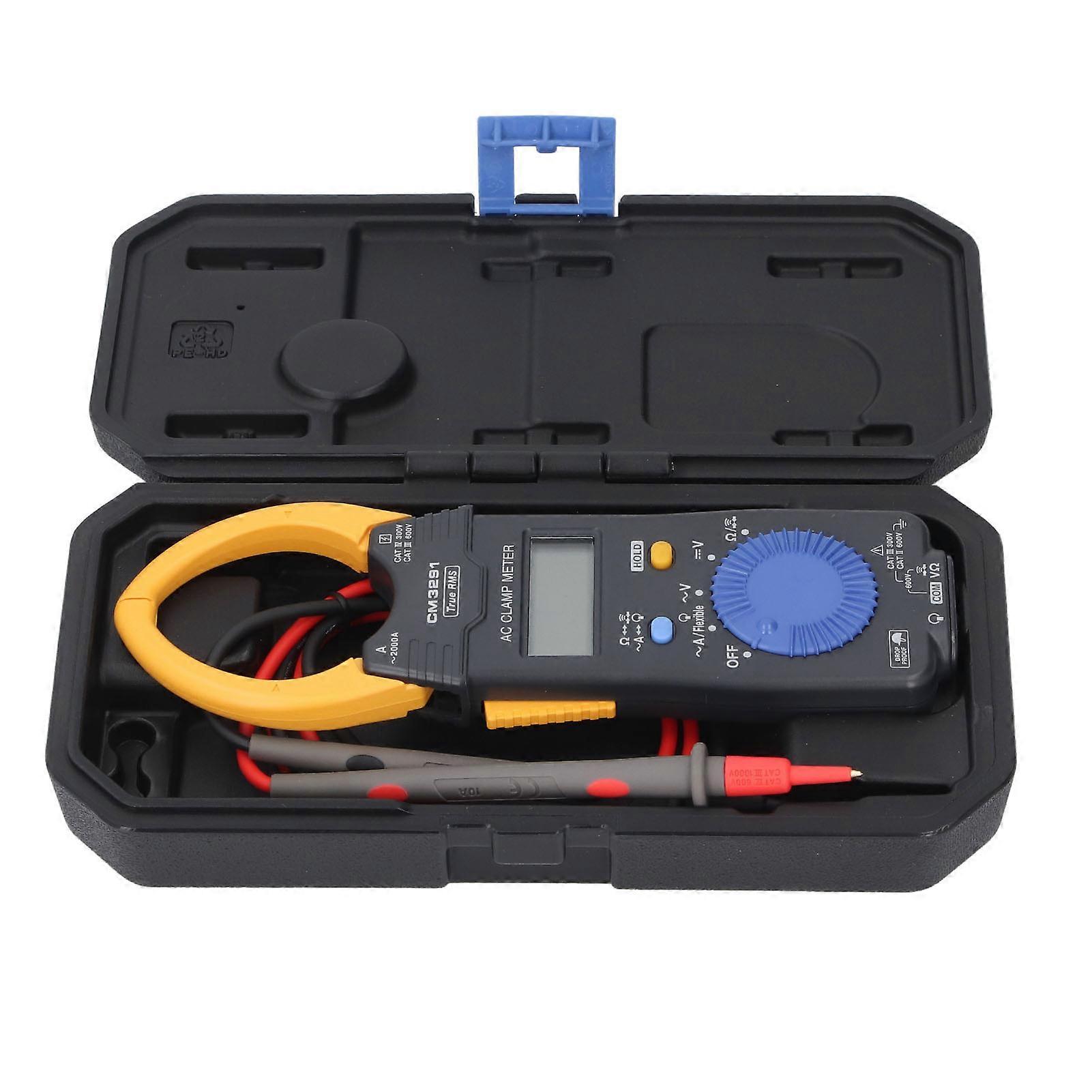 AC Clamp Meter 2000A 600V 42MΩ Range True RMS LCD Display Digital Clamp Multimeter for Electricians