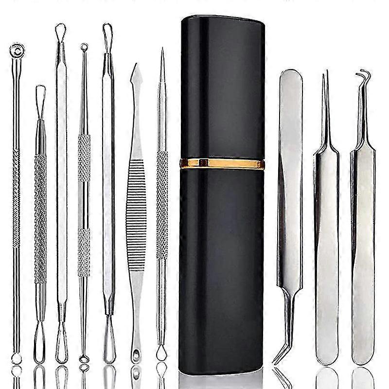 Pimple Popper Tool Kit,10 Pcs Professional Pimple Comedone Extractor Tool Acne Removal Kit
