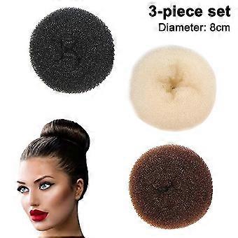 Fabricante de bollos para niños, 3pcs Chignon Hair Donut Sock Bun-6cm