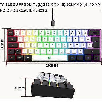 60% Mechanische Gaming-Tastatur UK Layout - RGB Beleuchtung & Blue Switches