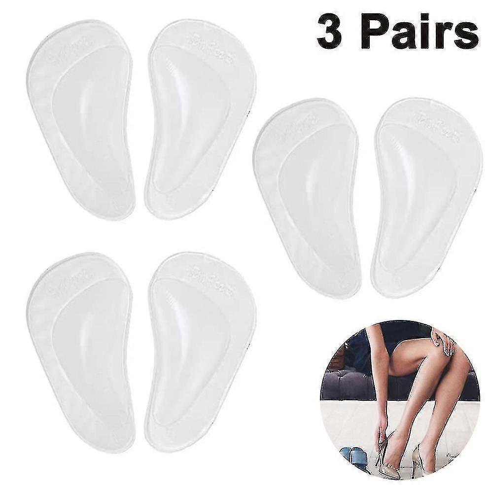 Plantar Fasciitis Arch Support Shoe Insoles 3 Pairs, Thicken Gel Arch Pads For Flat Feet - Self-adhesive Arch Cushions Inserts For Men And Women (xiat