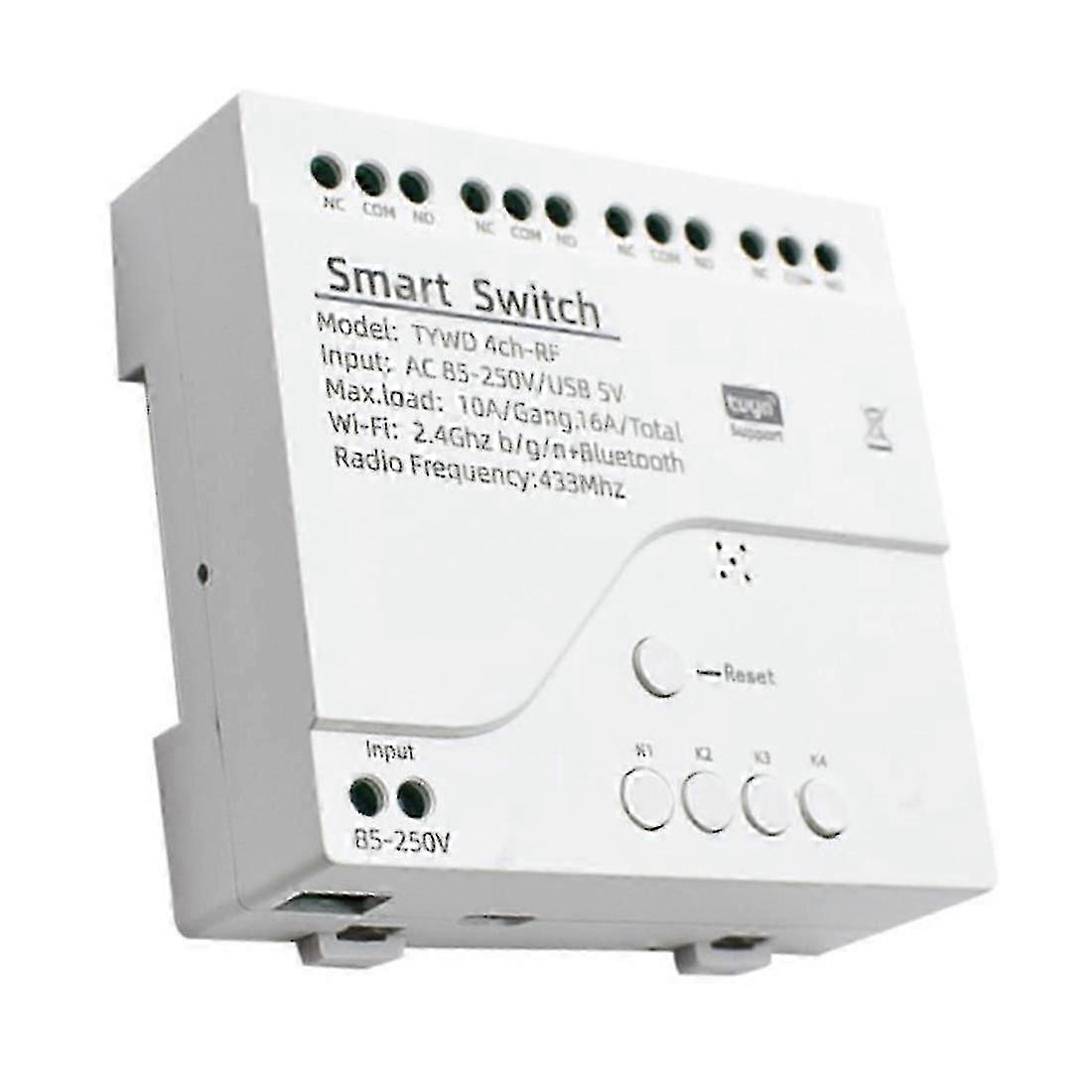 Tuya Smart Wifi Motor Switch Module RF 433 Radio Remote Control 4CH Inching Relay for Alexa Google
