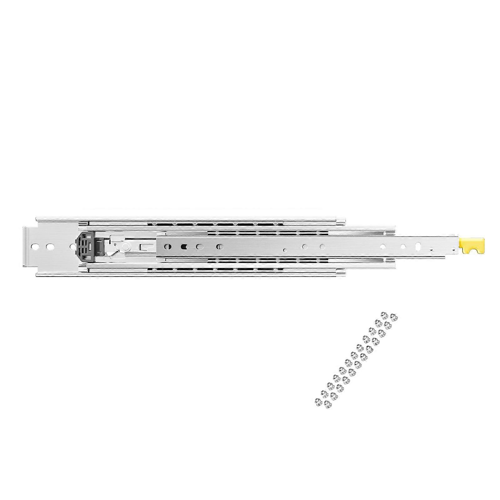 1 Pair Full Extension Drawer Slides 18 20 22 28 30 32 36 in, 500 lbs Load Capacity Locking Drawer Slides