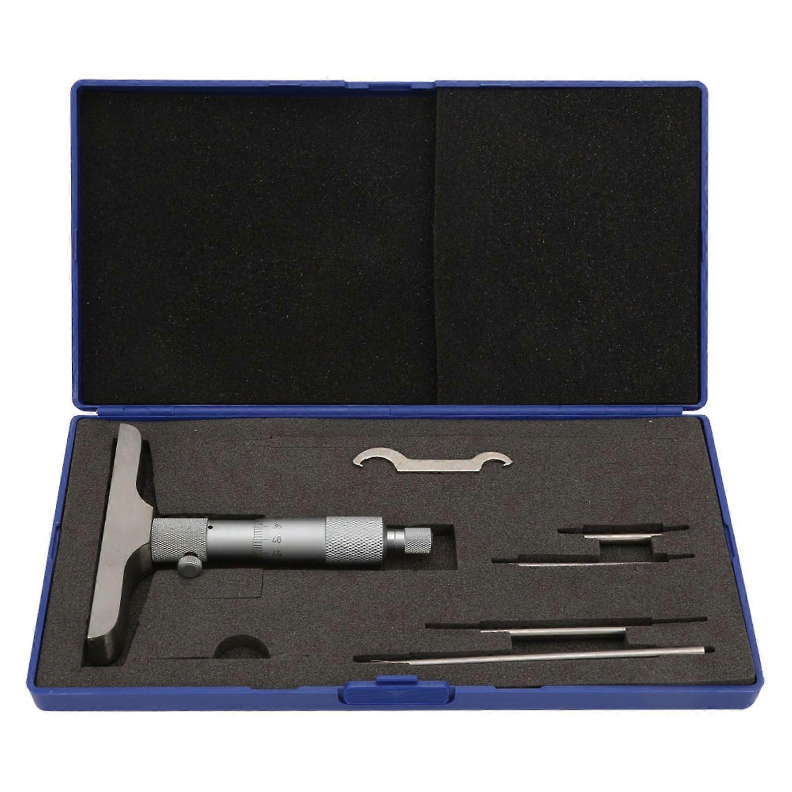 High Accuracy Round Head Depth Micrometer Gauge Gage Measuring Tool(0100mm 4in)