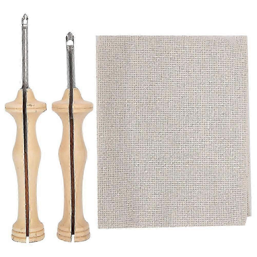 Embroidery Punch Pens Set, Sewing Embroidery Needles with Wooden Handle, for Various Fabrics, Perfect for Beginners