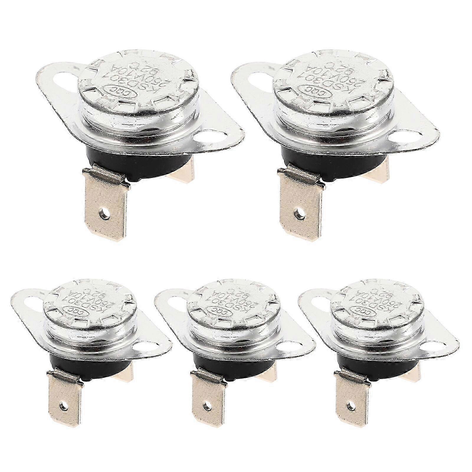 5pcs Thermostat Thermal Control Switch Normally Closed Thermostat Temperature Switch