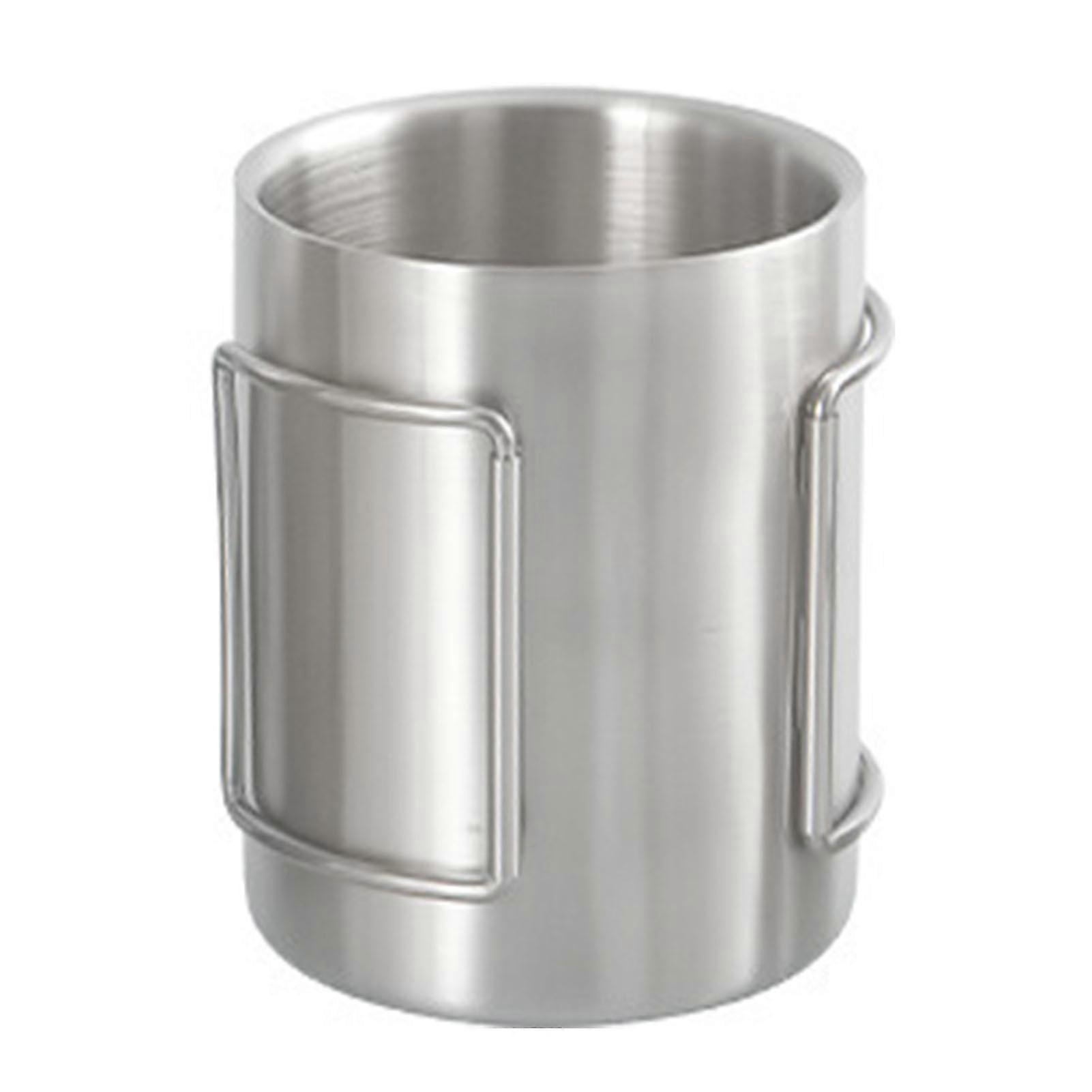 DTCY Tazza da campeggio 200 ml / 300 ml / 400 ml Tazza da acqua in acciaio inossidabile Tazza da tè Tazza da caffè con manici pieghevoli per campeggio all'aperto Escursionismo Zaino in spalla