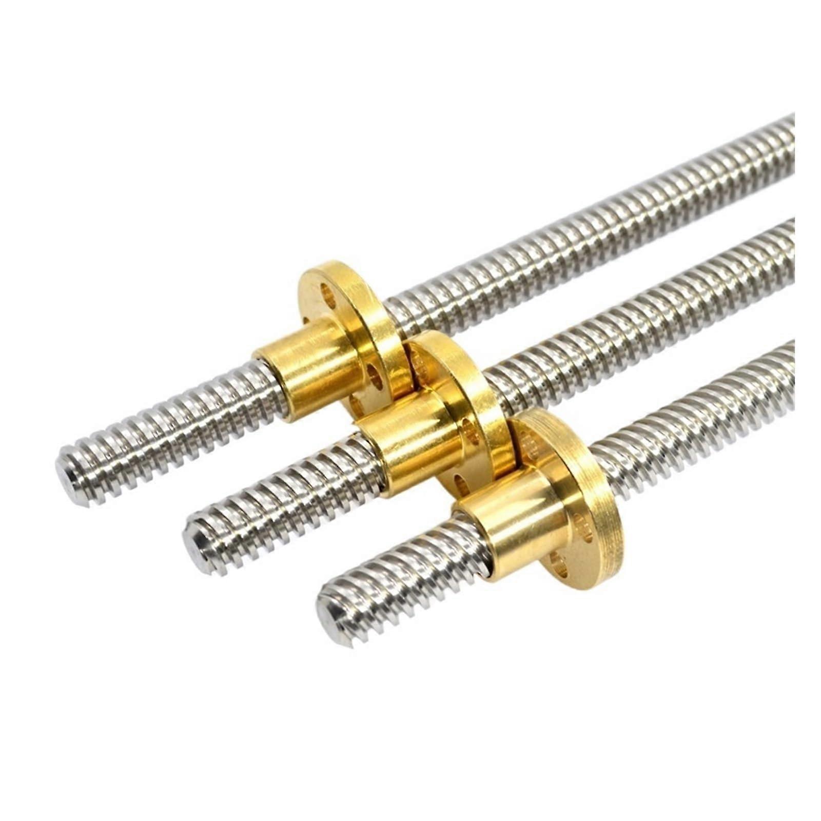 Ball Screw, Linear Motion Ball Screw 2pcs T16 Lead 4mm Trapezoidal Screw Nut Length 100900mm 3D Printer Stepper Motor Machines Parts(650mm)