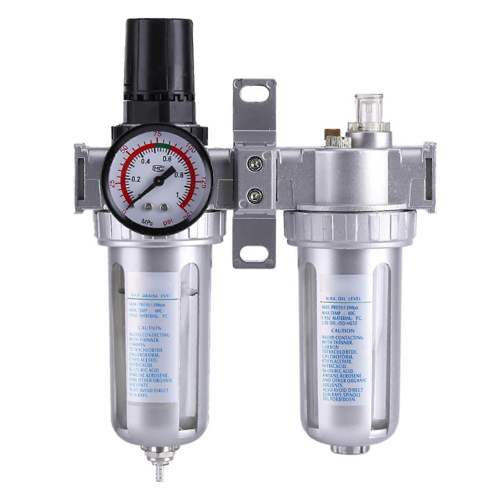 Air Compressor Filter Regulator for Tools - Removes Humidity and Solid Particles, Compatible with Various Equipment