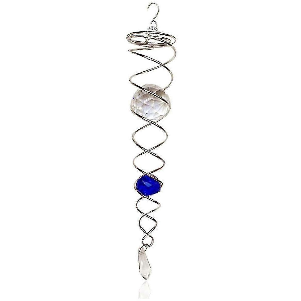 Blauer Blickball Spirale Heckwindspinner Stabilisator, dekorative Spirale, spiralförmige Windspinner, Gartendekoration
