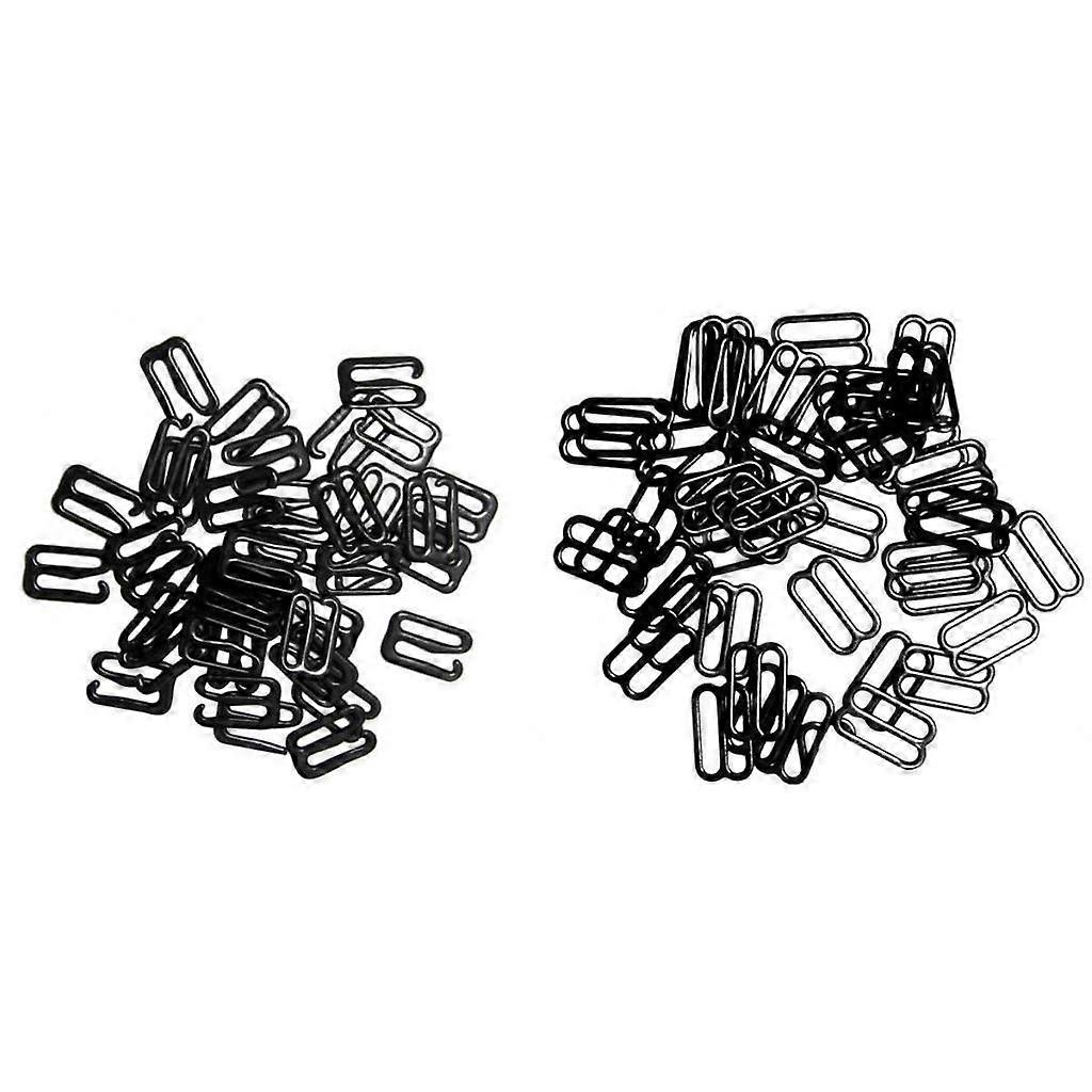 200pcs black Hardware Sewing Clip hook and eye 15mm for Bra Strap