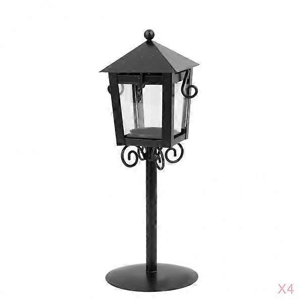4x Table Top Candle Holder Lamp Shape Black Party Candlestick Lantern
