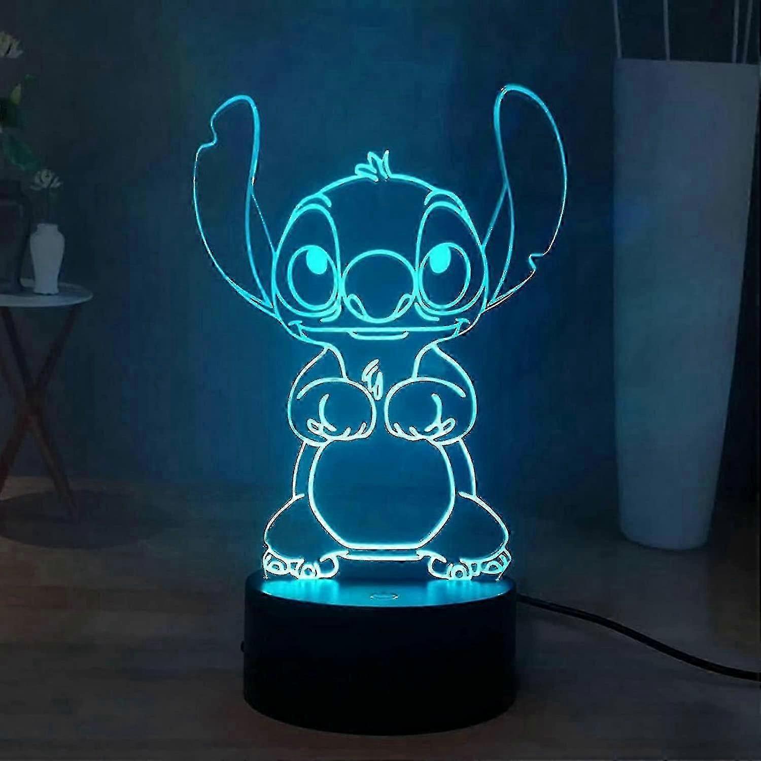 Stitch 3d Lamp - Led With Remote (16 Colors)