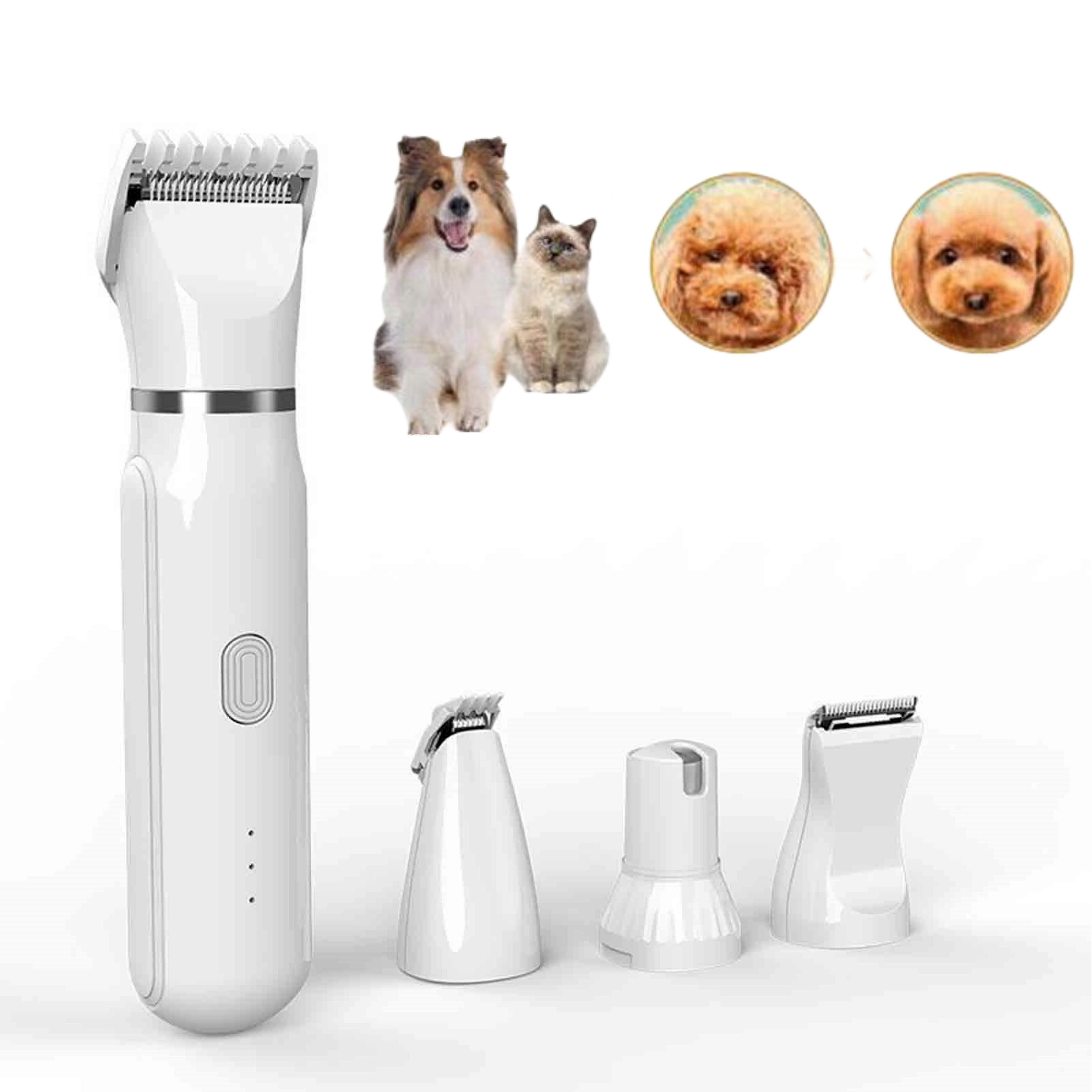 Pet Shaver,4-in-1 Set Of Dog Electric Clippers With 4 Replacement Heads