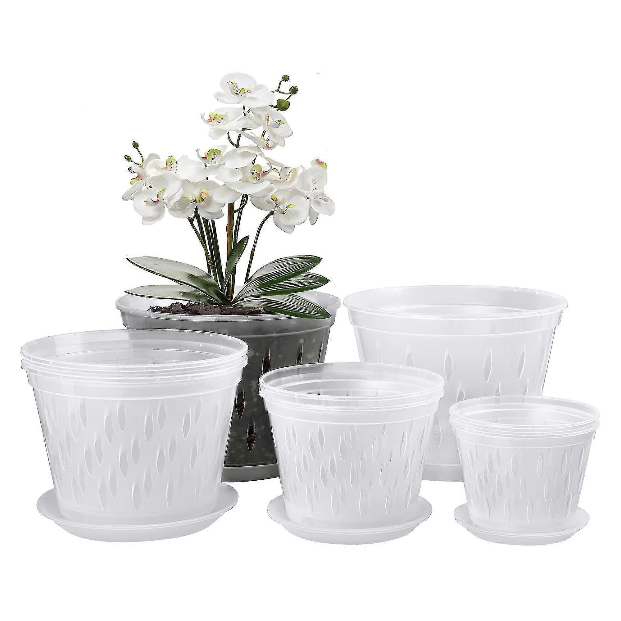 8 Clear Plastic Orchid Pots, 4/5/6/7 Inch Sizes