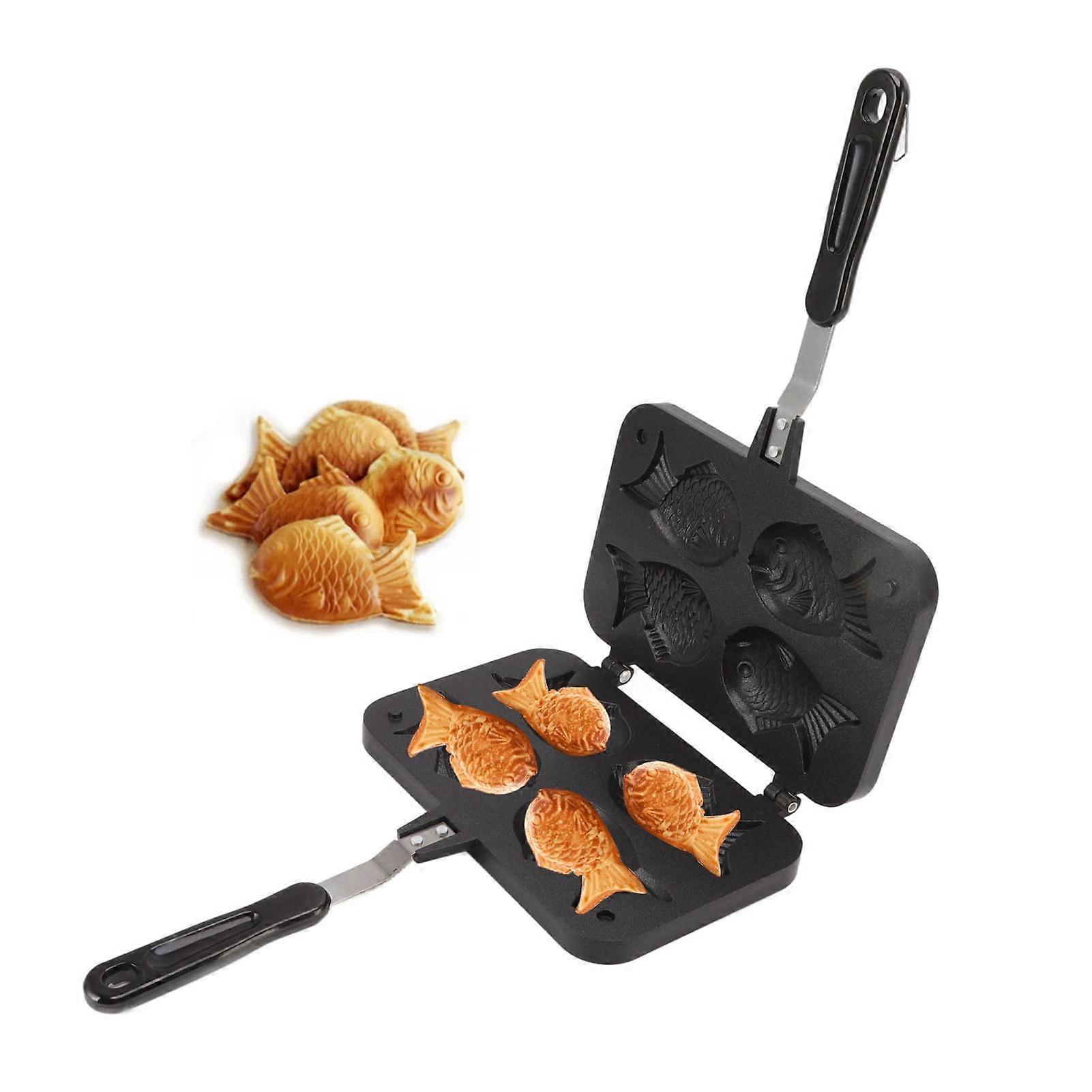 Taiyaki Pan Nonstick Fish Shaped Waffle Maker with AntiScald Handle for Pancake Baking