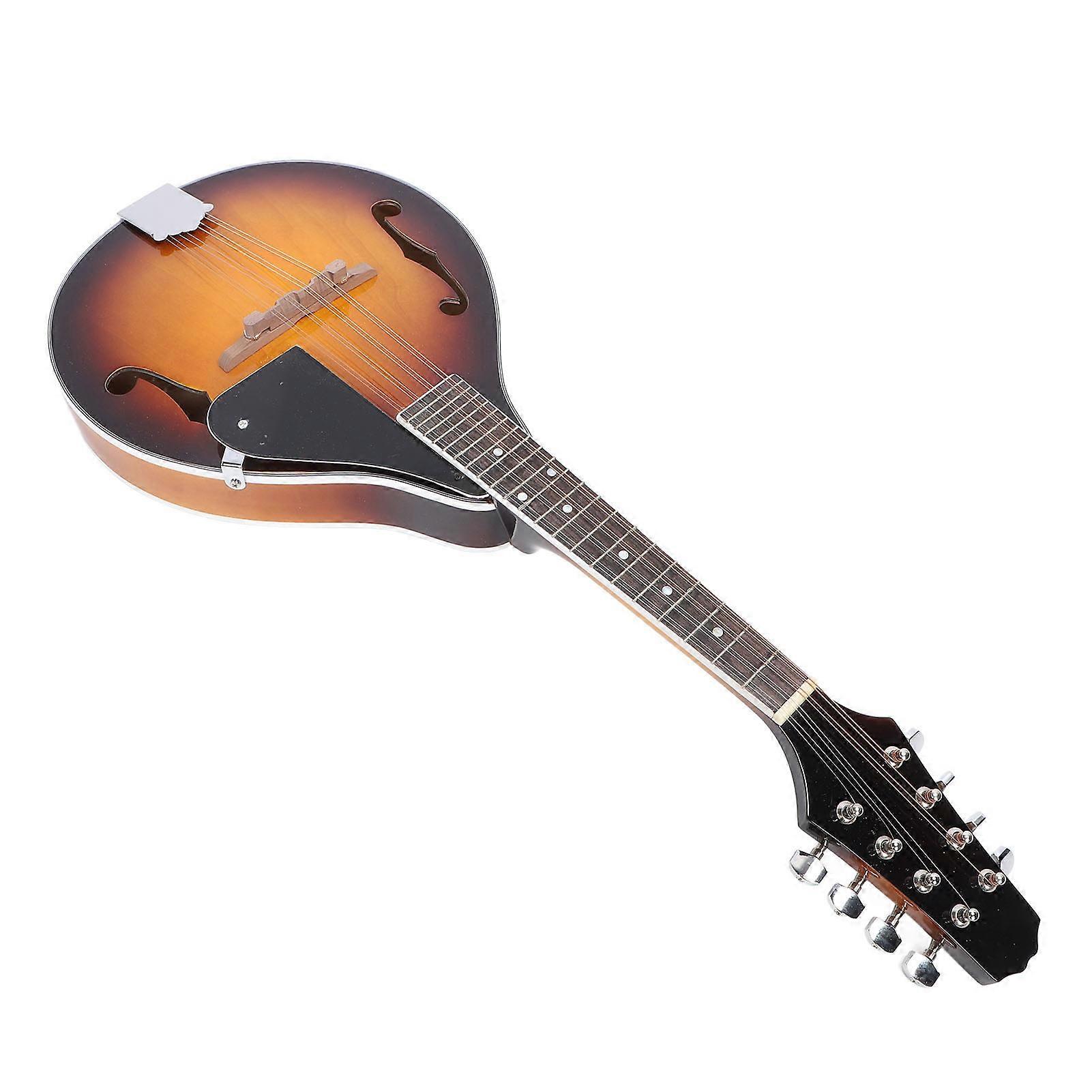 Mandolin Instrument Set Vintage 8 String Acoustic Right Handed with Strings Bag Picks Cleaning Cloth 