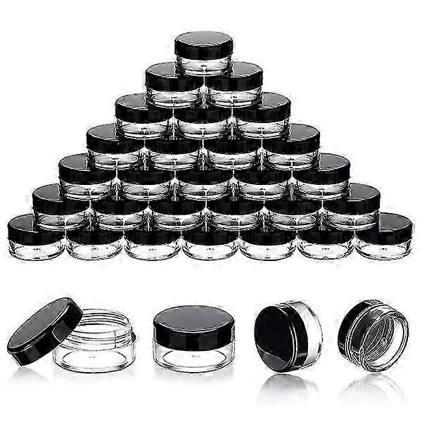 Set of 100 Small Clear Sample Jars with Lids, 5ml Reusable Plastic Containers for Creams and Lotions Suitable for Various Brands