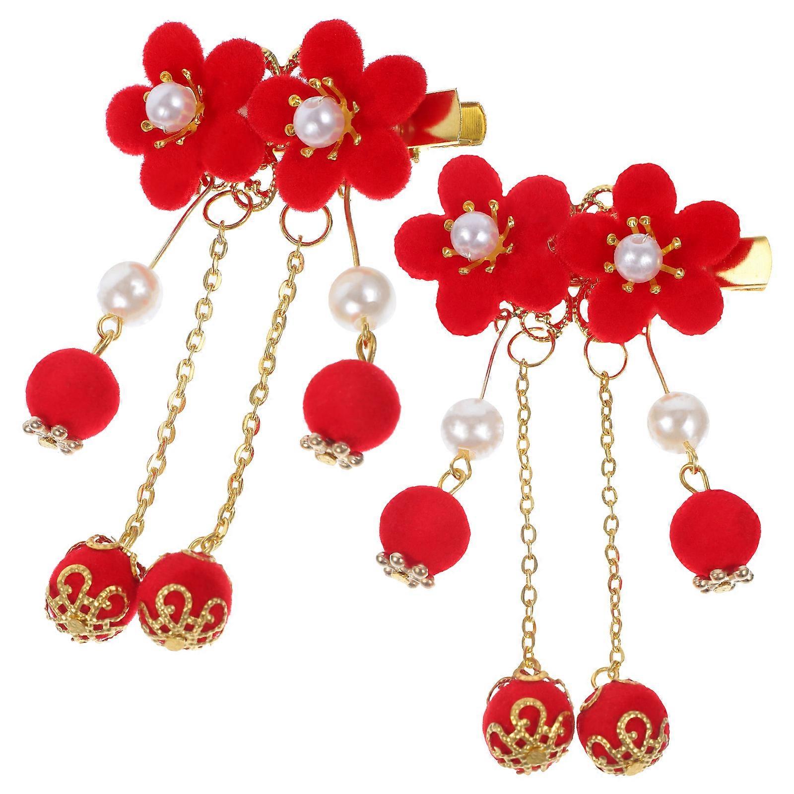 a polished product description based on your input:
**Elegant Vintage Girl Hanfu Hair Clip with Tassel Design – Durable Chinese Style Hairpin for