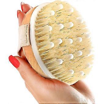 Torr kroppsborste - torrborste, exfolierande borste med mjuka massageknölar, duschborste kroppsskrubber