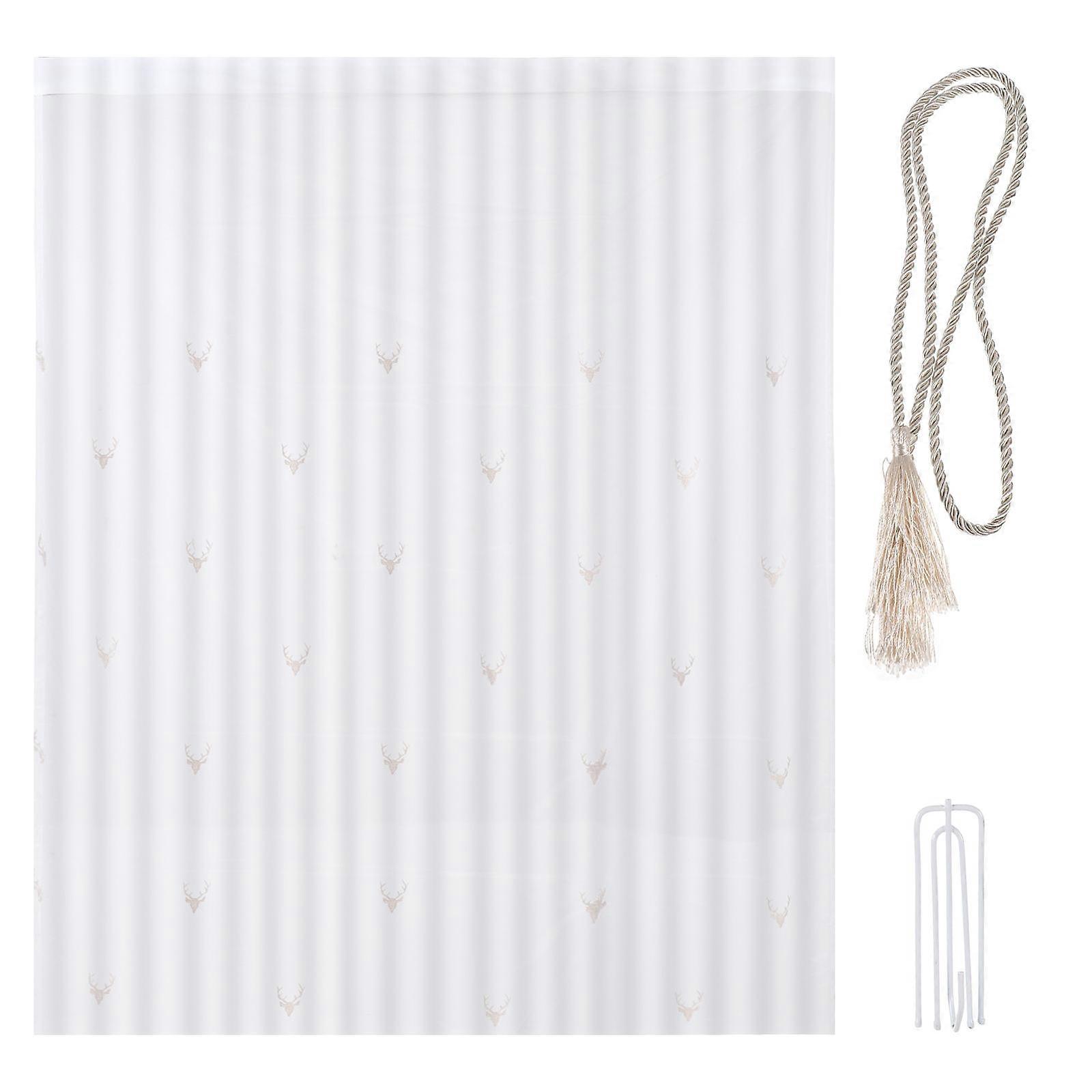 Decorative Sheer Curtains Cotton Material Nordic Style Privacy Protection For Home Decoration 250x150cm 1Pcs