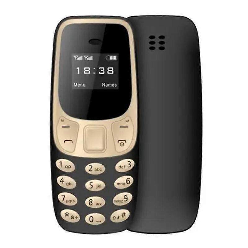 Mini téléphone portable U8c BM10 double SIM 0,66 pouce 2G GSM avec crochet d'oreille r0b - Noir/doré