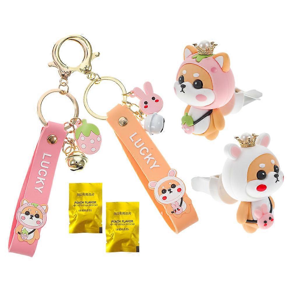 Car Air Freshener Vent Clips Adorable Dog Shaped Odor Elimination Assorted Color 6.00x4.50x4.00cm 2Pcs