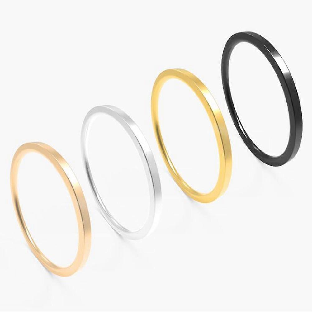 Simple Titanium Steel Ring for Decoration Black Couples Ring Us Size 8