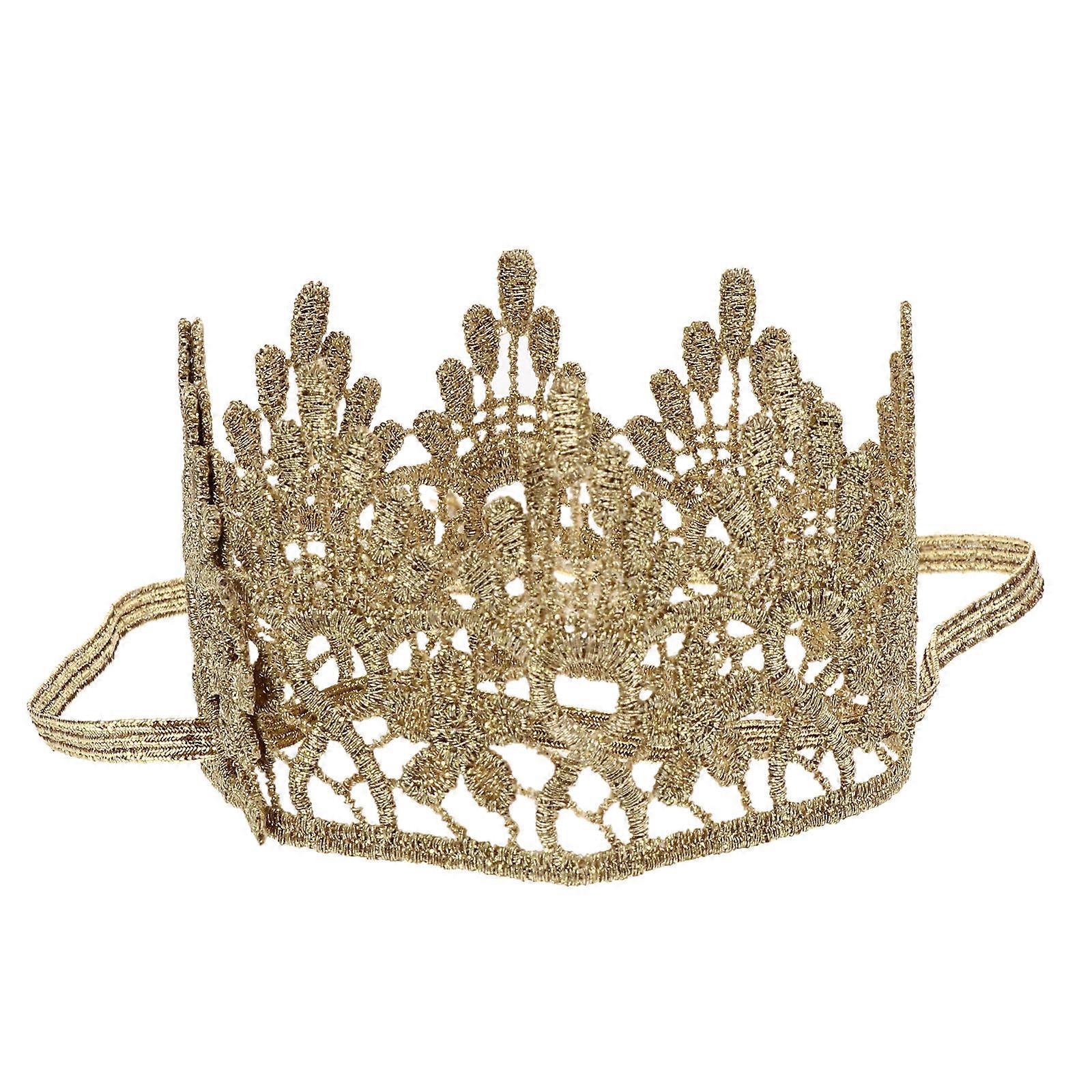 Golden Fabric Baby Crown Headband for Decoration Use Lovely and Comfortable Fit