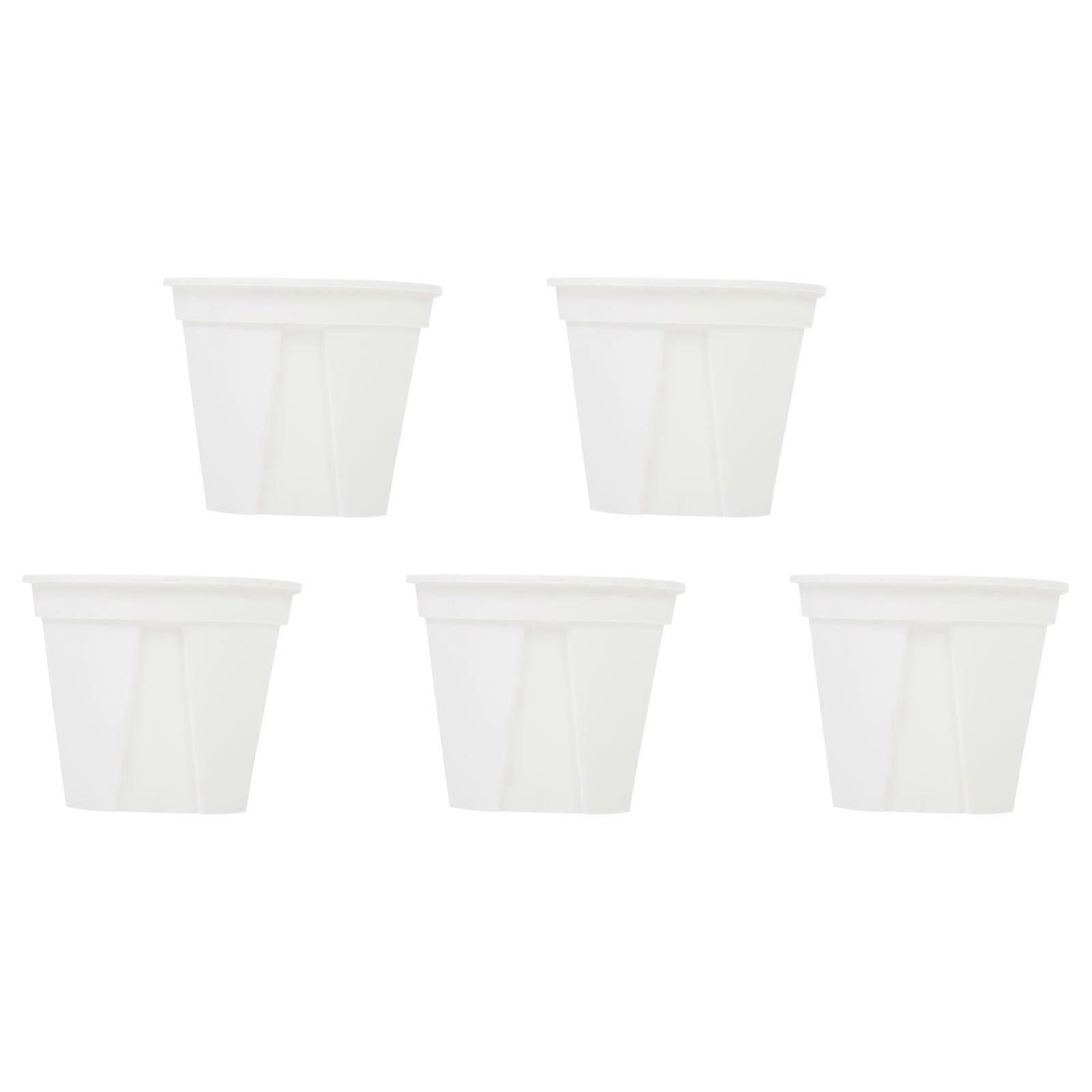 Gardening Planting Container Root-Control Flower Planter Home Gardening Decoration White 20.5X21cm Water Filtering 5Pcs