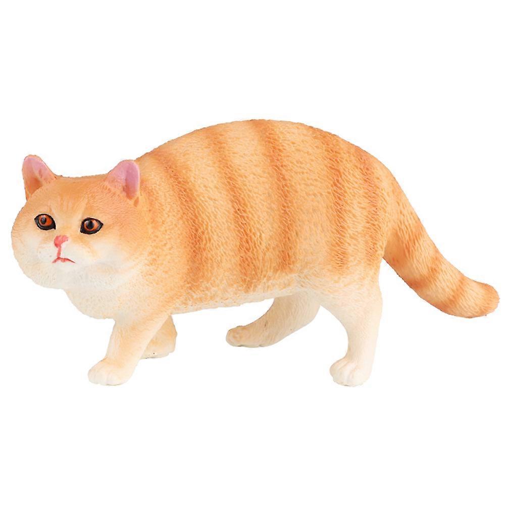 Short-Haired Cat Figurine Adorable Simulation Cat Sculpture Pet Toy Walking Cat Shape 11.5X5.5X4CM 1Pcs