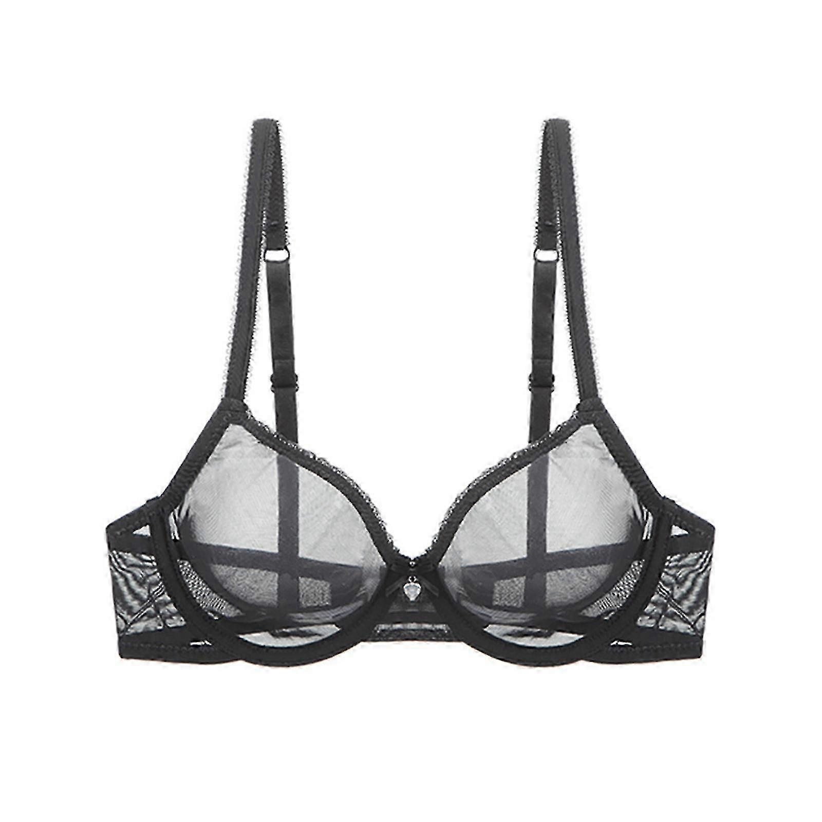 Kadınlar için Seksi Transparan Mesh Bralet - Ayarlanabilir Askılar, Balenli ve Astarsız İç Çamaşırı Sütyen Üstü