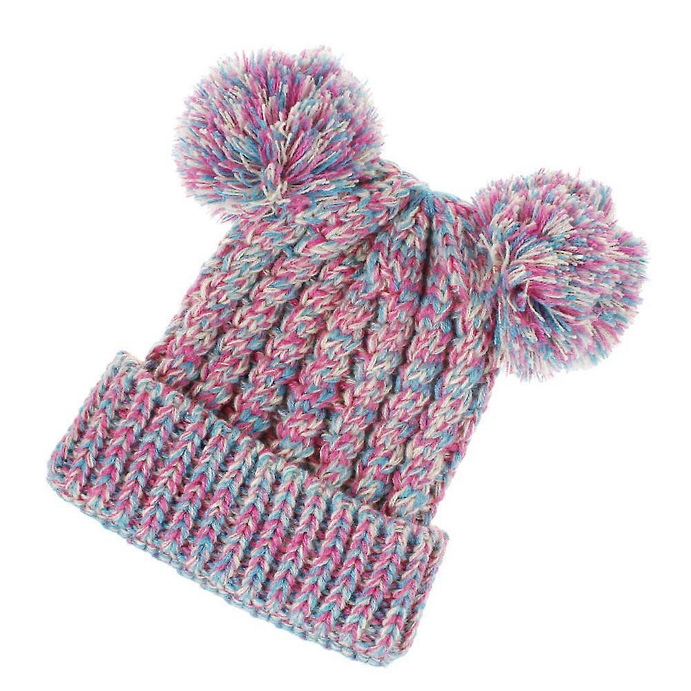 Kids Warm Hat Crochet Bow Design Children Keep Warm White 1Pack