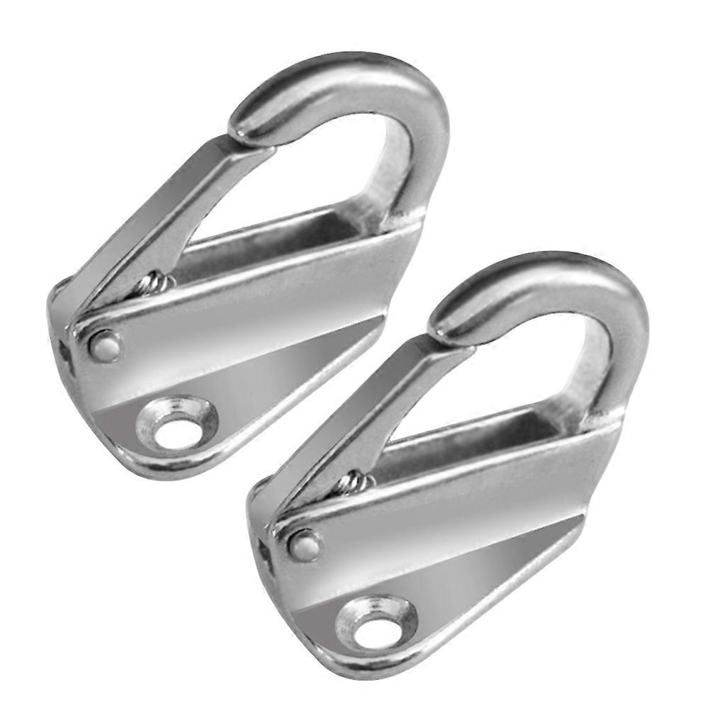 Boat Dock Hook Marine Style Spring Hook Corrosion Resistance 2Pcs Silver