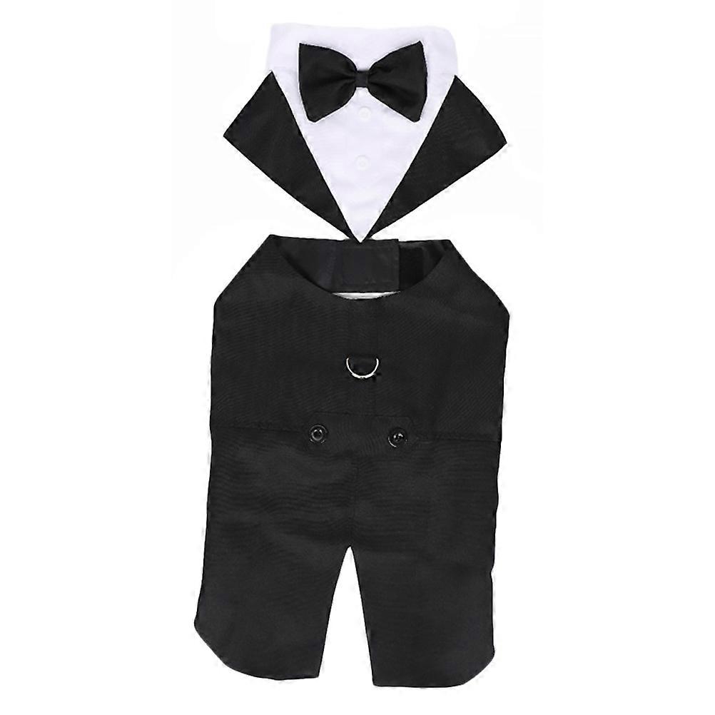 Elegant Puppy Cotton Tuxedo Suit for Weddings, Parties, and Special Occasions – Comfortable Pet Formal Wear with Bow Tie for Dogs