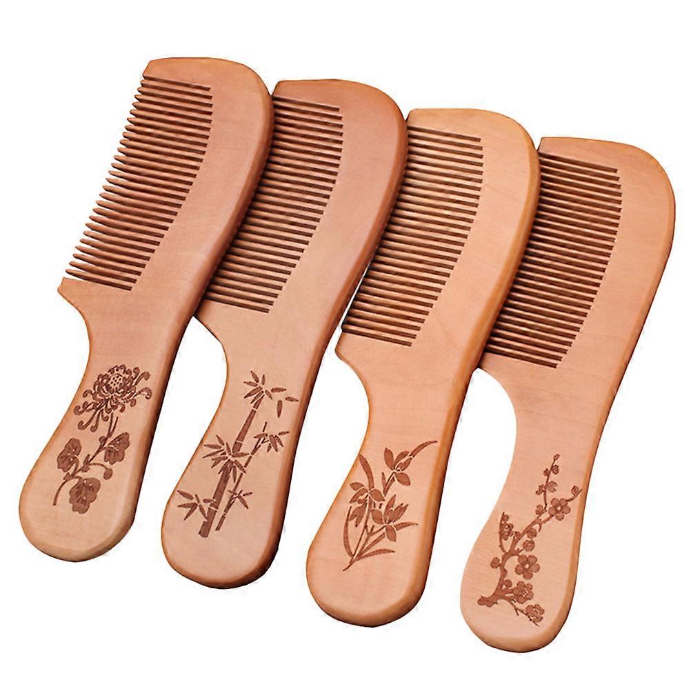 Hair Detangler Comb Lightweight Hairbrushes Curved Shape Relieve Pressure 4 Pcs
