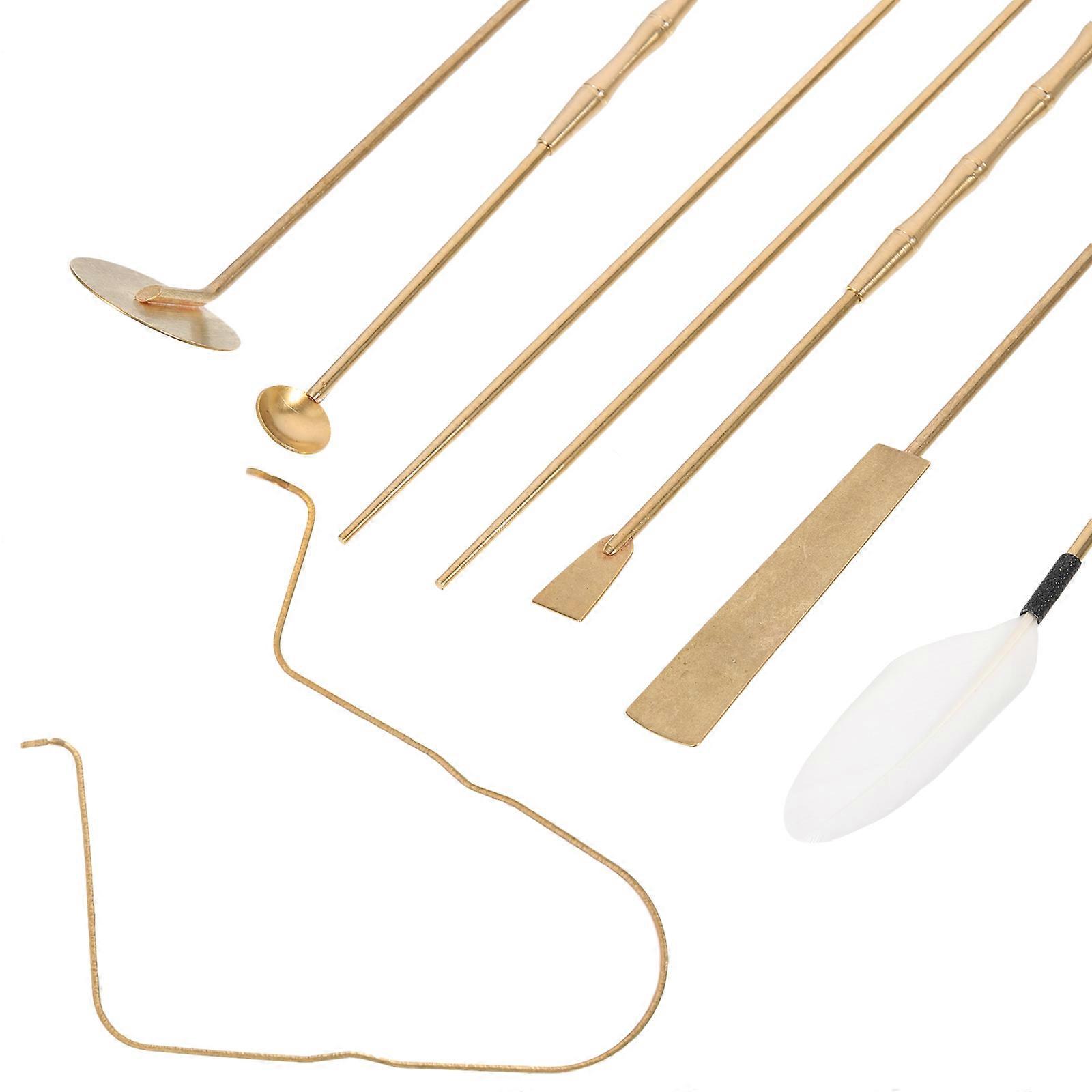 Incense Tools Incense Making Kits For Tea Parties Assorted Color Round Edges Long Handle Create Pleasant Atmosphere 7Pcs