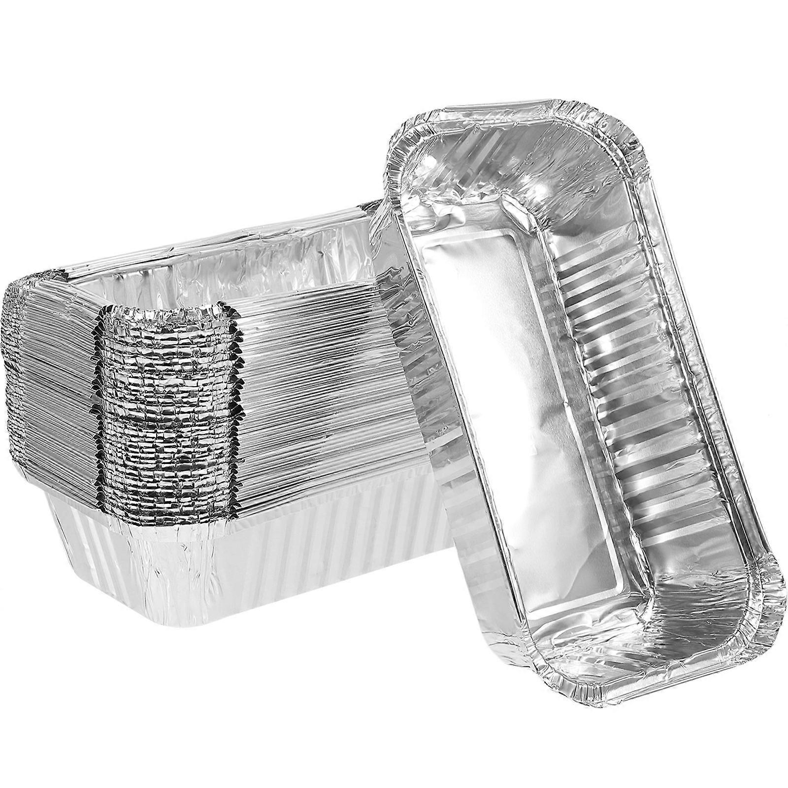 Foil Boxes Aluminum Foil Baking Containers For Barbecue Home Users 50Set