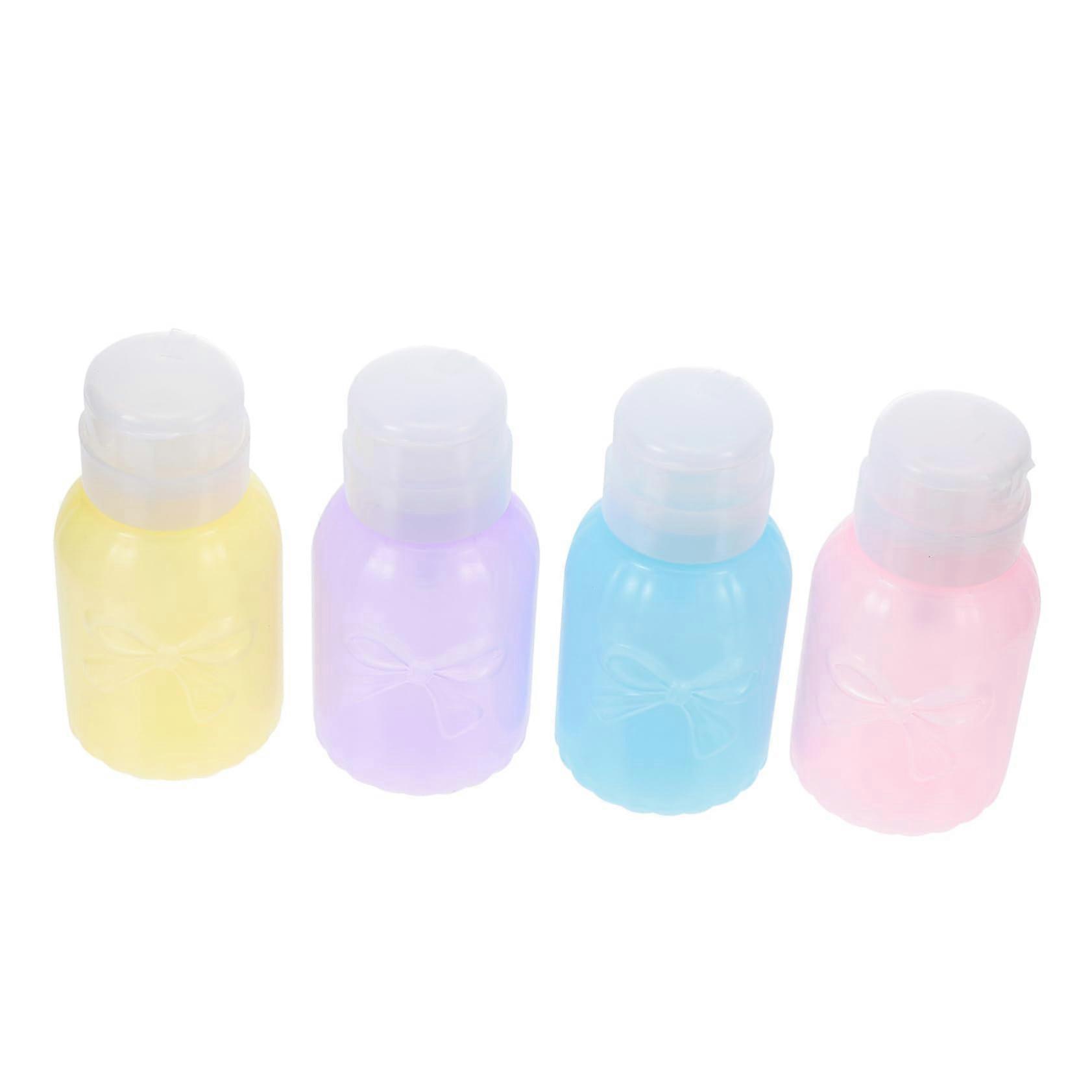 4 Pack Empty Squeeze Bottles Reusable Travel Sample Bottles 100ml Clear Plastic Press Bottles for Liquids