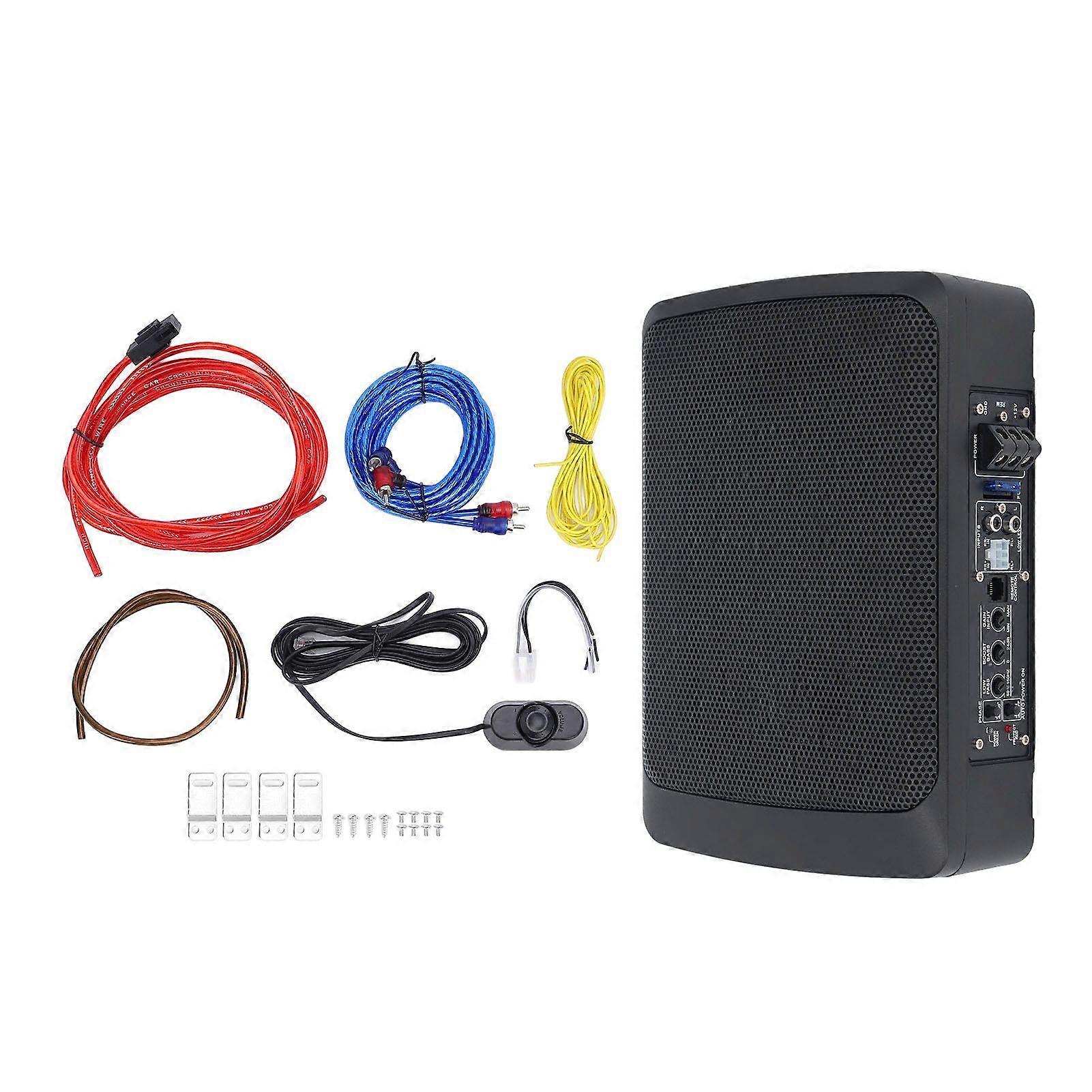 6 X 8 Inch Under Seat Car Subwoofer Aluminium Alloy 600W Built in Amplifier High Low Level Input Slim Car Subwoofer for 12V Cars Trucks MK38714