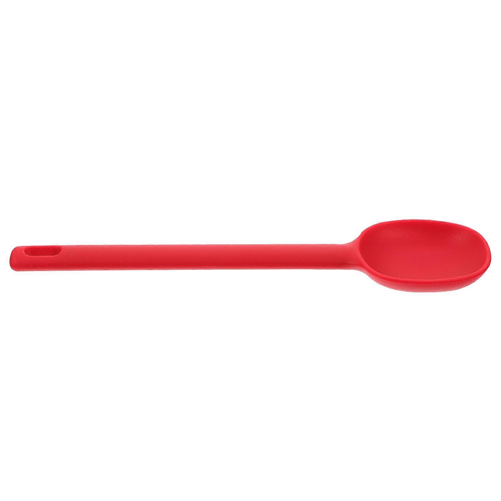 Long Soup Spoon Silicone Salad Stirring Spoon Home Use 18X6.2CM Multi-functional 1Set