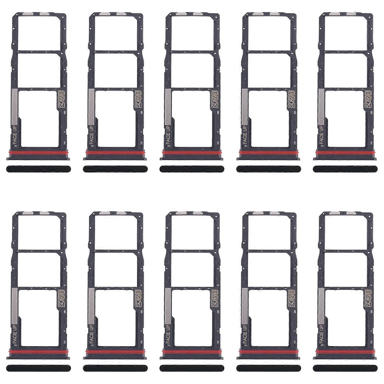 For Motorola Moto G04s 10pcs COMPATIBLE SIM Card Tray + SIM Card Tray + Micro SD Card Tray