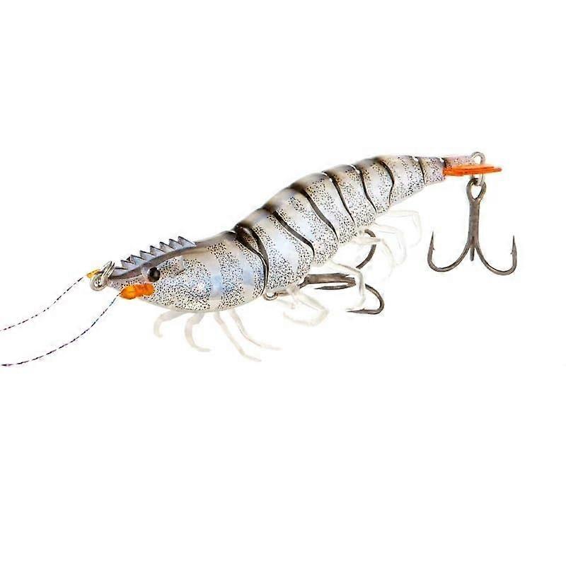 Doppelte DREI Haken Garnelenköder 90mm Leuchtender Tintenfisch-Köder Silikon Swimbait Wobbler Color3 Harte Simulation