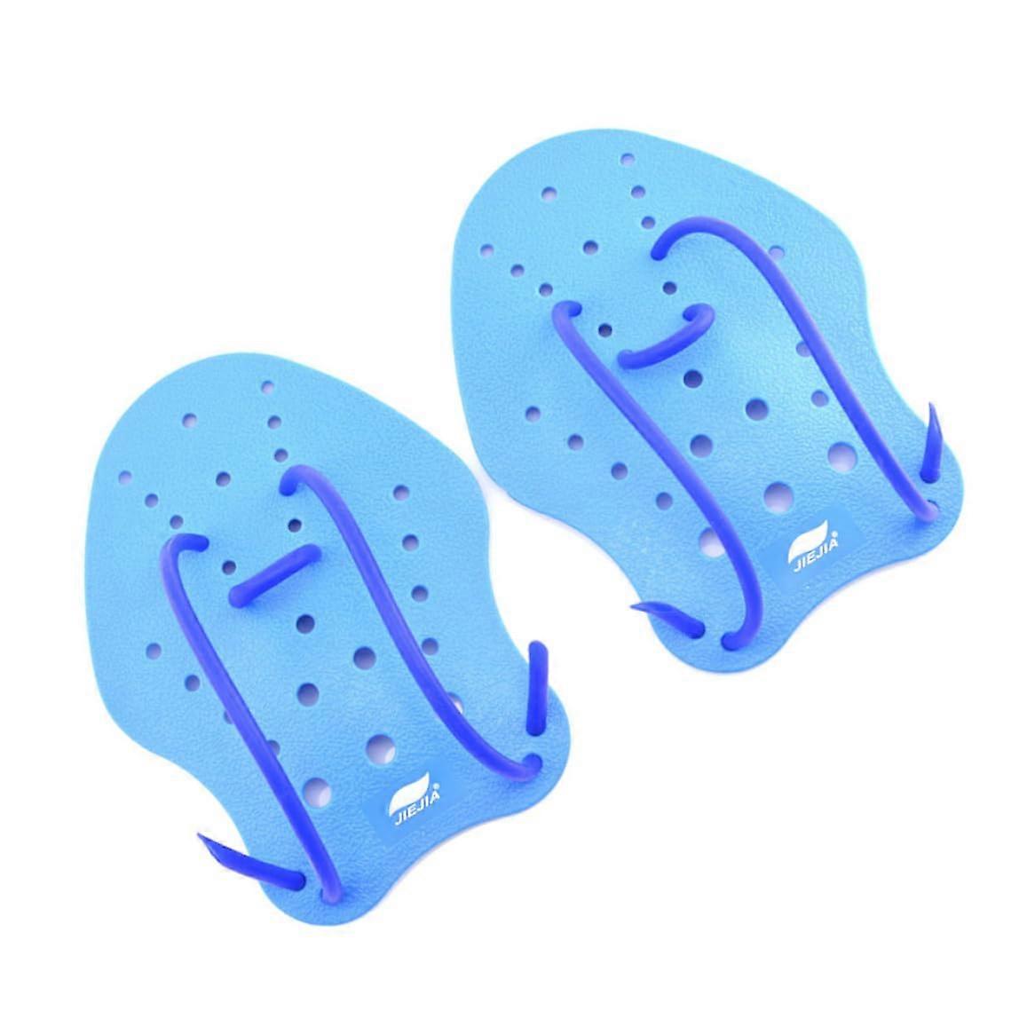 1pair swimming hand paddles f power training gloves paddle hand fin for  adults blue