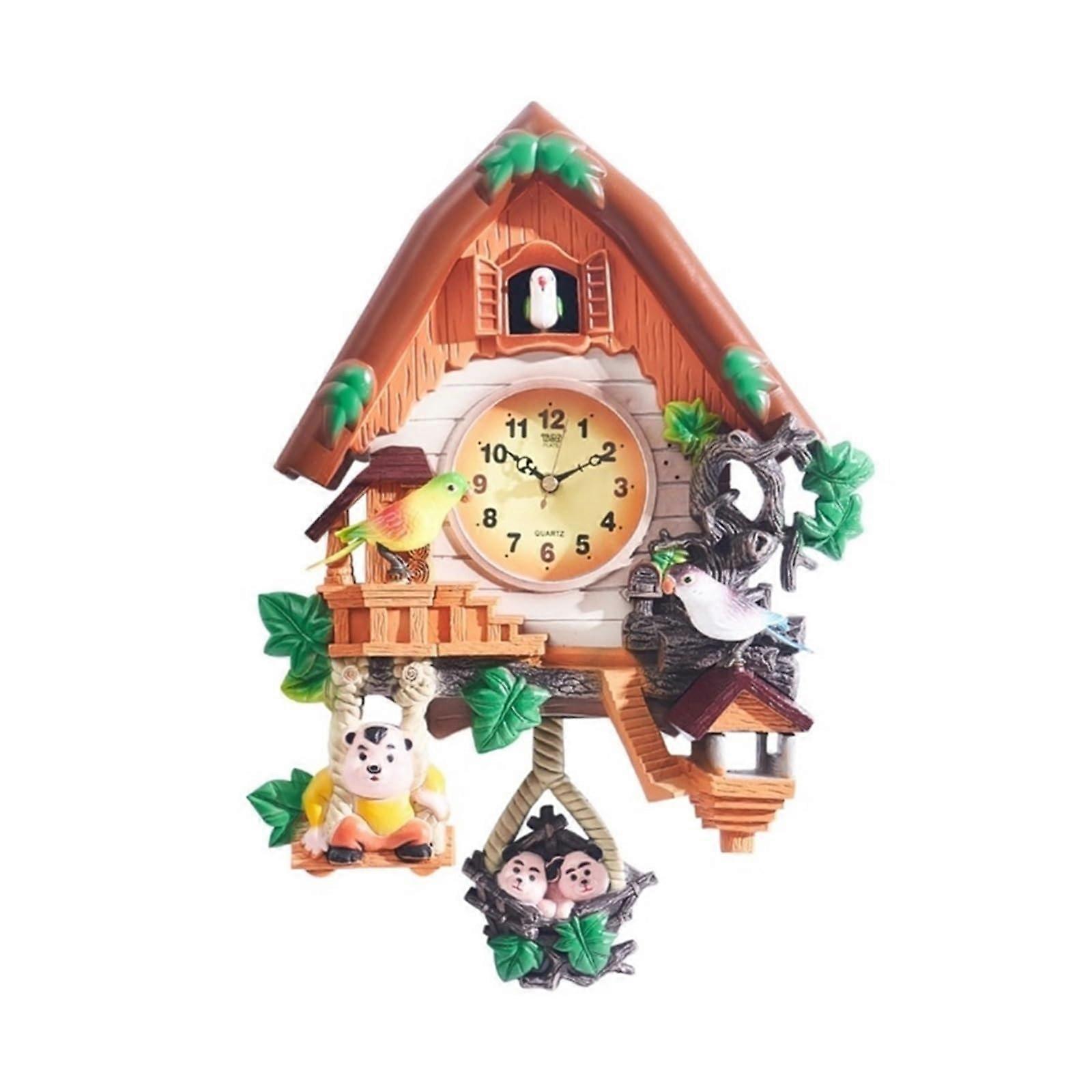 Khaki Decorative Hanging Cuckoo Clock with Hourly Chirping