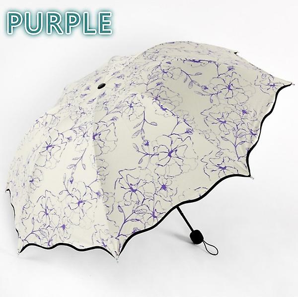 Uv Protection Black Coated Hibiscus Umbrella
