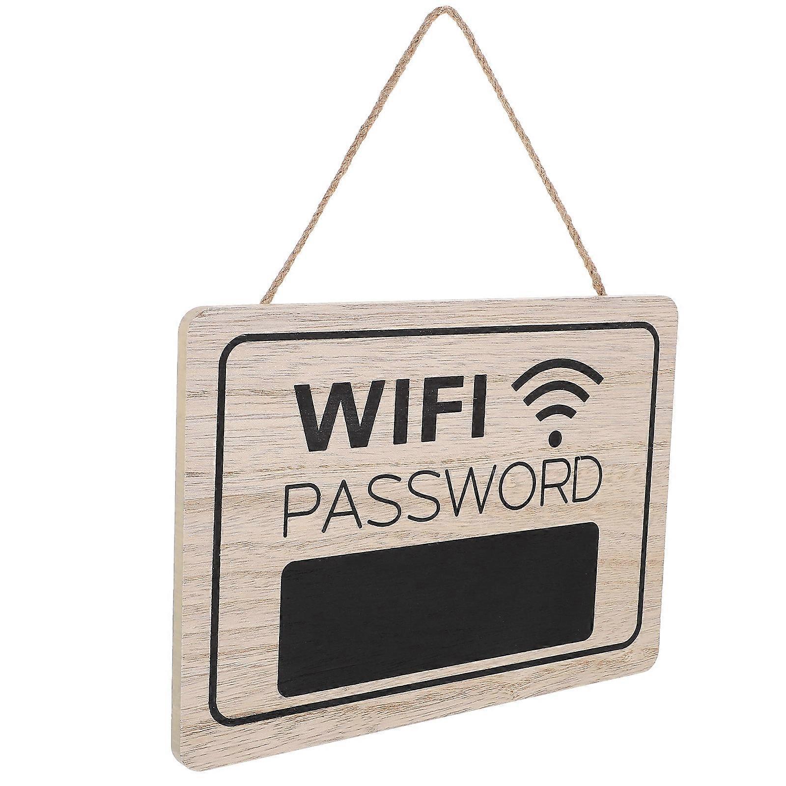Public Places Wifi Sign Wifi Password Sign for Home Decorative Wood Indicate Wifi Password 7.9X5.5X0.2in 1Pack