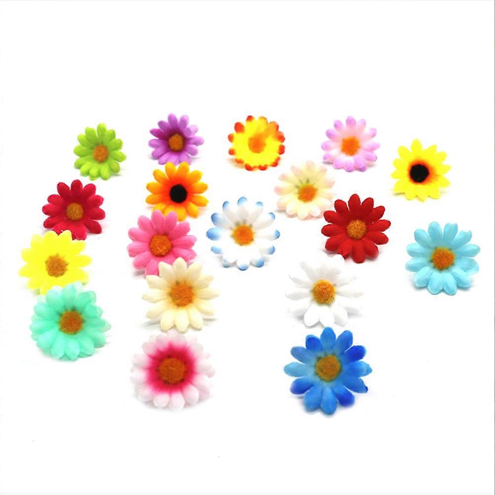 Sunflower Table Decor Lifelike Simulation Artificial Flower Heads For Wedding Cake Craft Assorted Color 100Pcs