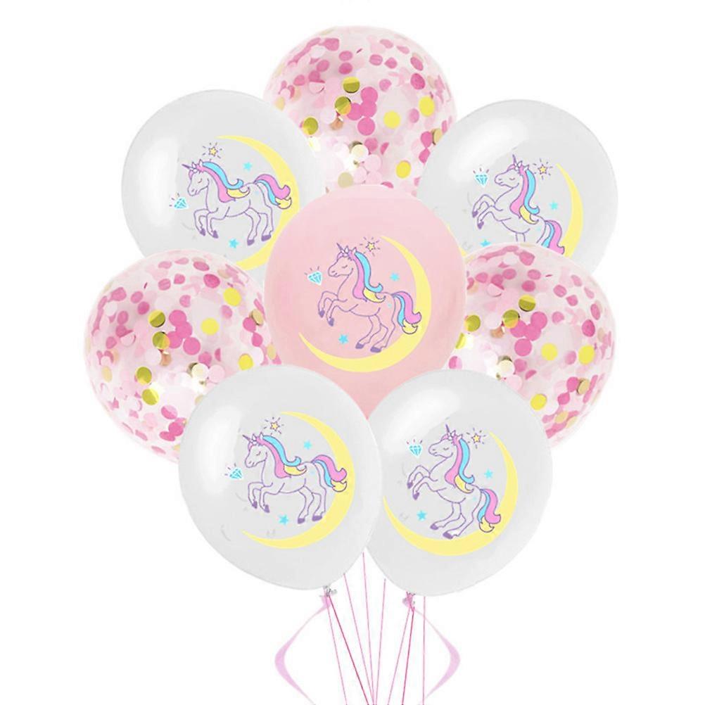 10pcs 12inch Printed Latex Balloons Colorful Pattern Golden Confetti Balloons Home Decor for Party Birthday (White+Light Pink+Sequin)