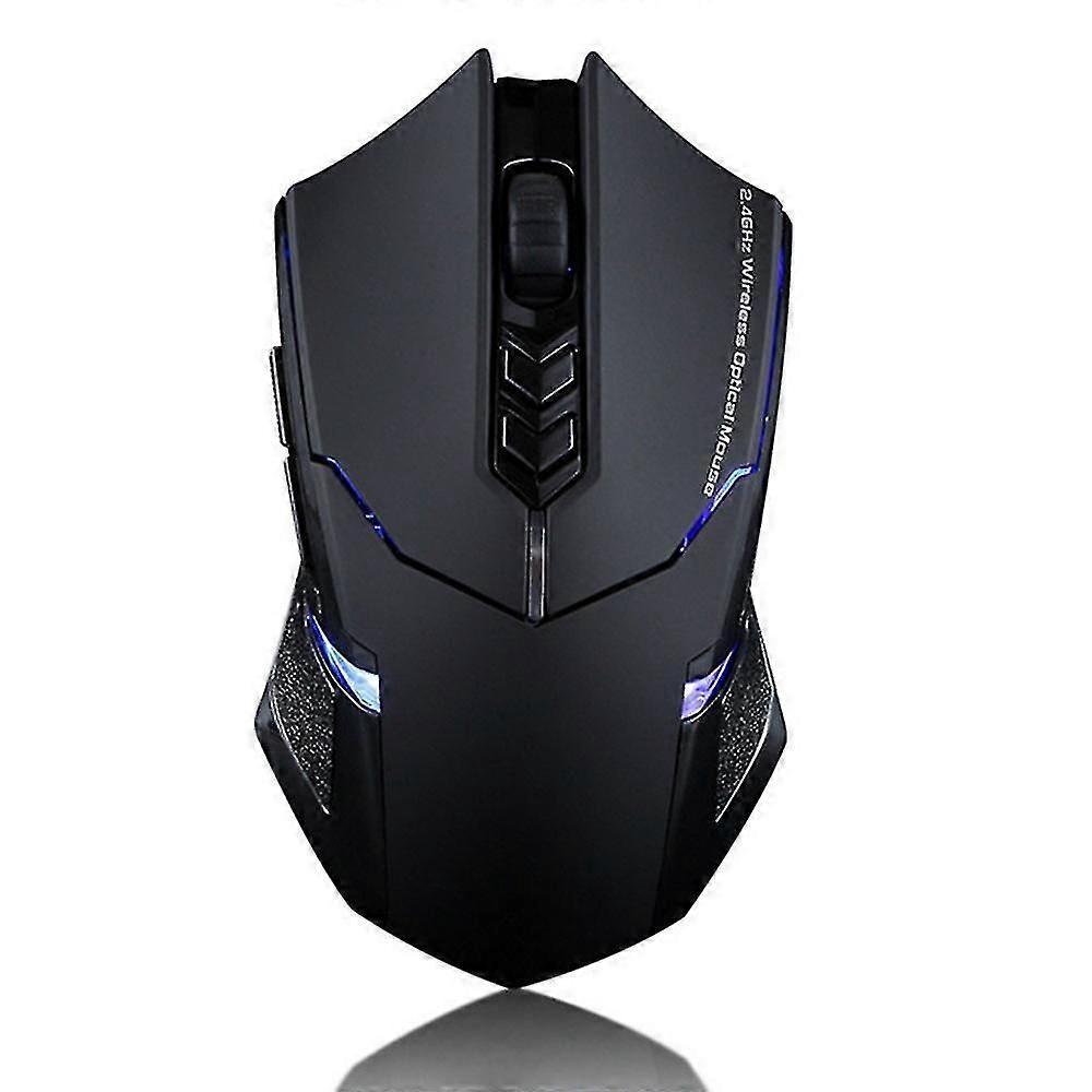Wireless Gaming Mouse Breathing Backlit-Black With Blue Light